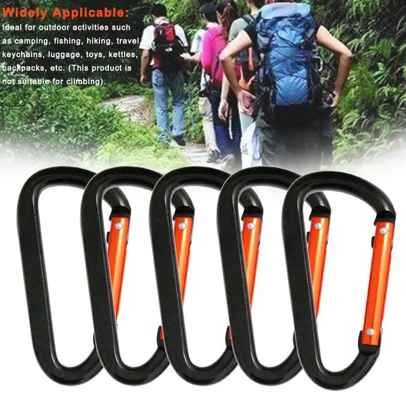 

5pcs Large Carabiners Aluminum Alloy Carabiner Spring Snap Clip Hooks Keychain Climbing Carabiner For Keys Camping Tool