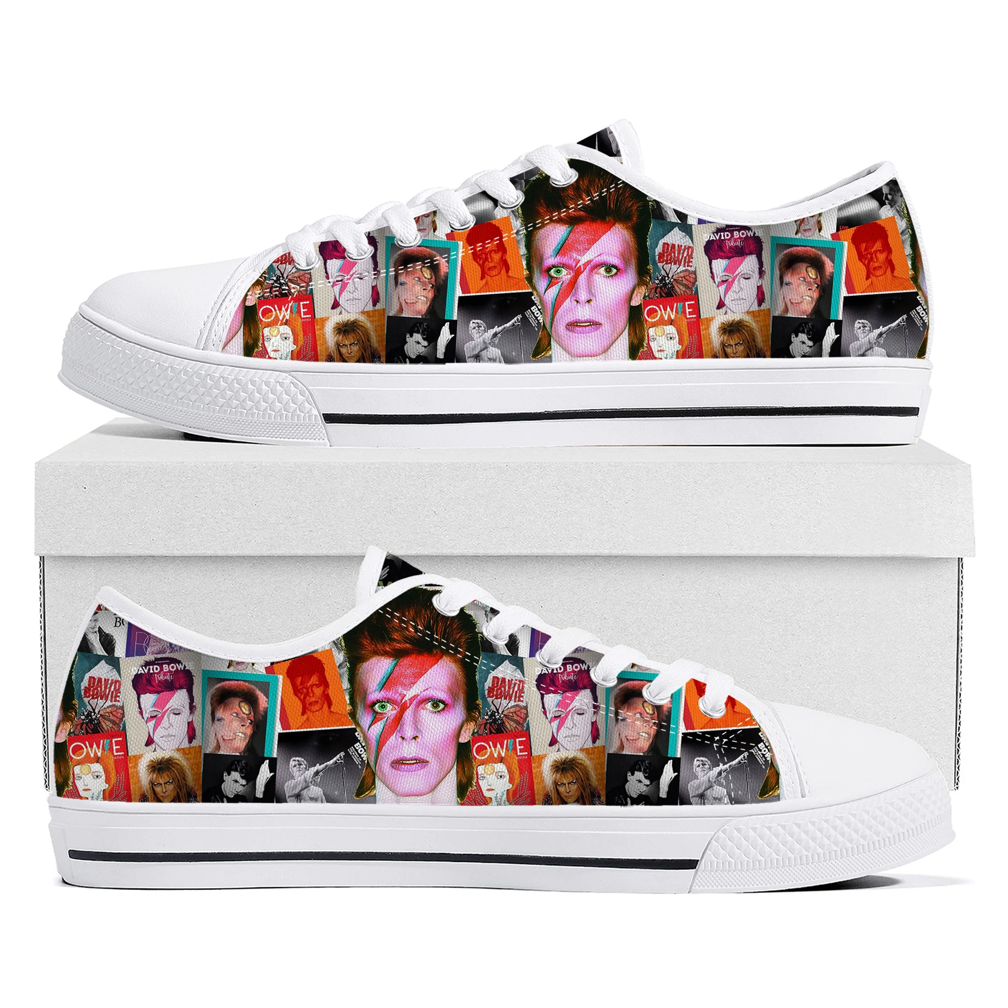Mens Womens Teenager Bowie High Quality Canvas Sneaker Casual Couple Shoes Custom Shoes