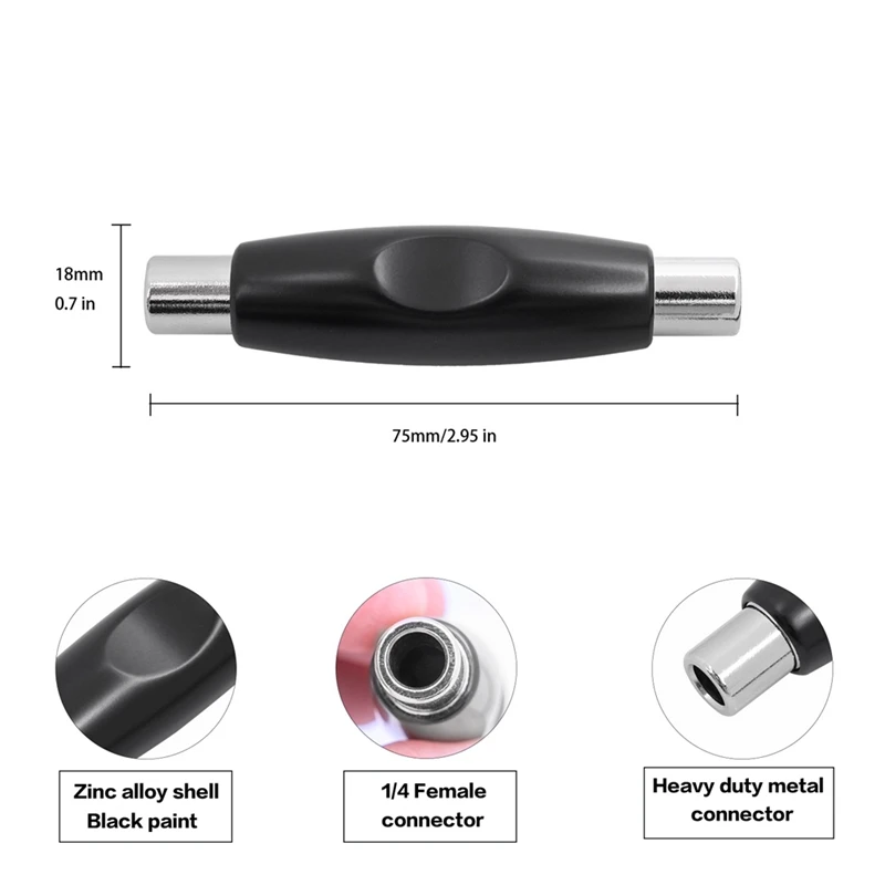 2 шт. 6 35 мм 1/4 дюйма Женский на женский разъем моно аудио соединитель Адаптер