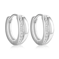 gorgeous zircon hoop earrings staggered hollow out women girls charm diamond silver stud earrings party crystal jewelry gifts