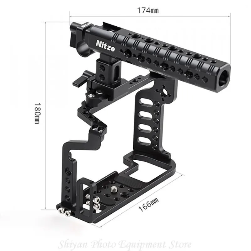 

Nitze Cage Kit for Fujifilm X-H1 with PE06 HDMI Cable Clamp and PA14 NATO Handle - FHT01