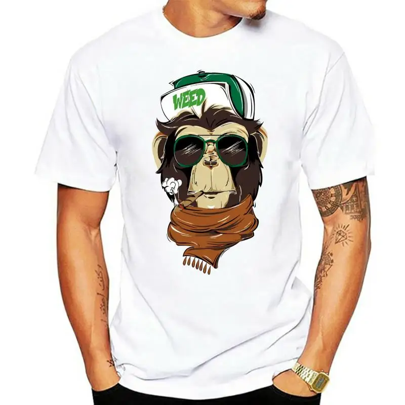 

Personalized T Shirt Custom T Shirt Hipster Monkey Modern Street Style Weed T Shirt For Men 0058