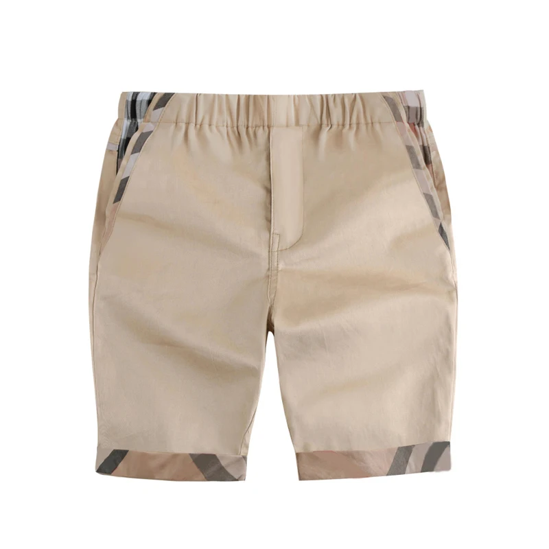 

2022 Costumes New Arrival Solid Baby Boys Clothing Casual Cotton Short Pants Plaid Europe Fashion Kids Summer Clothes 3-8 Year
