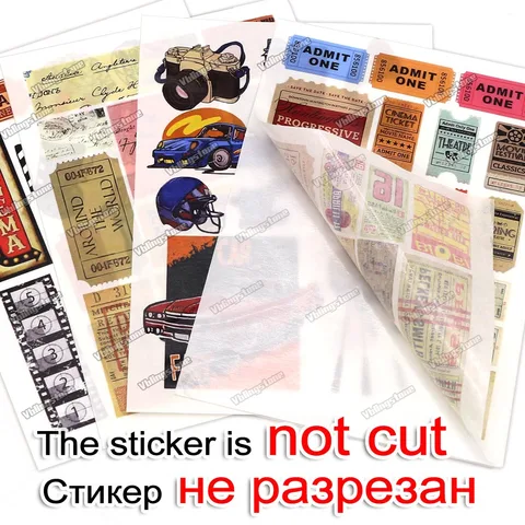 Винтажные наклейки с цветами и бабочками, бумага васи