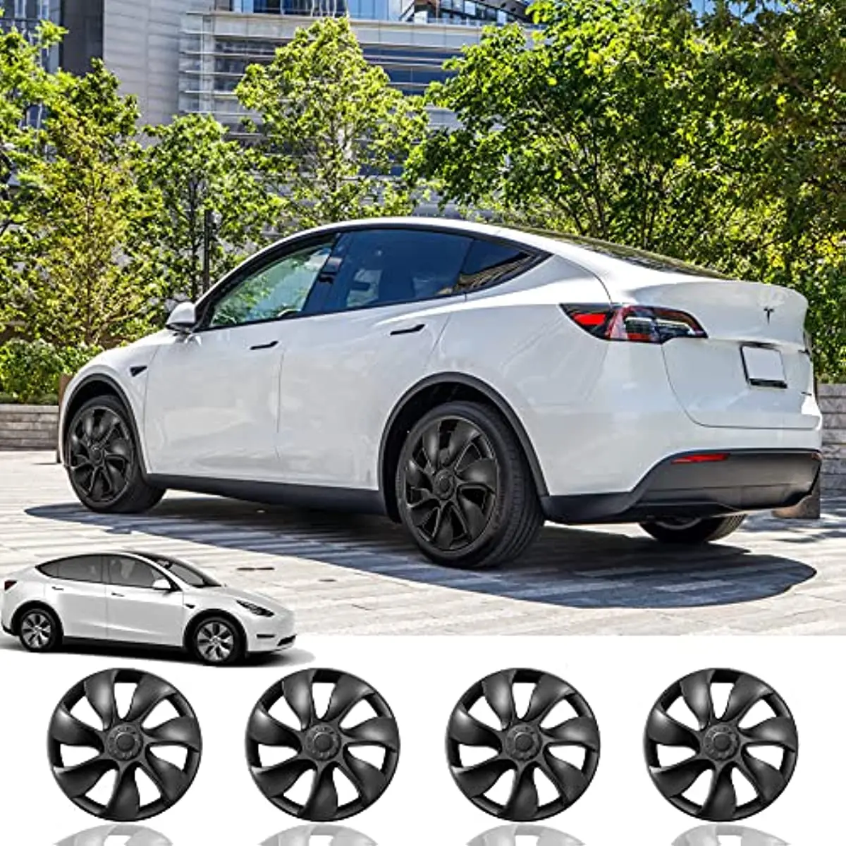 

Tesla Model Y 19-inch Gemini Wheel Covers for Tesla Model Y Accessories Compatible with 2020-2023 Cars Replacement Hub Caps