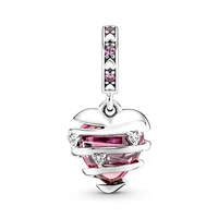pandora 100 sterling silver original spiral heart charm womens bracelets diy fashion love pendant jewelry lampwork beads