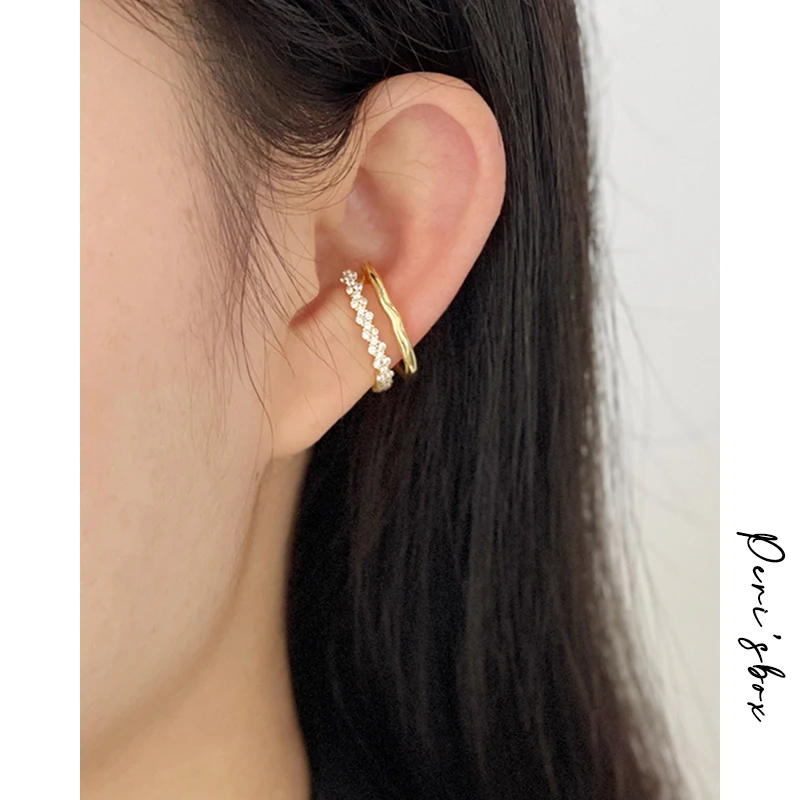 

Peri'sbox Exquisite Sparkly Cubic Zirconia Ear Clip Luxury Cz Diamond Non Pierced Earrings Ear Cuff Jewelry for Women Trend 2022