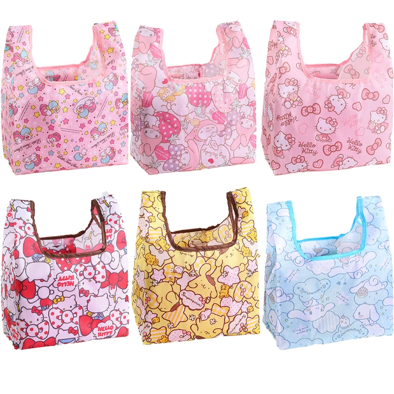 

Kawaii 15 дюймов Hello Kitty мультфильм милый Принт Складная простая Портативная сумка для покупок портативная мини Экологически Чистая сумка