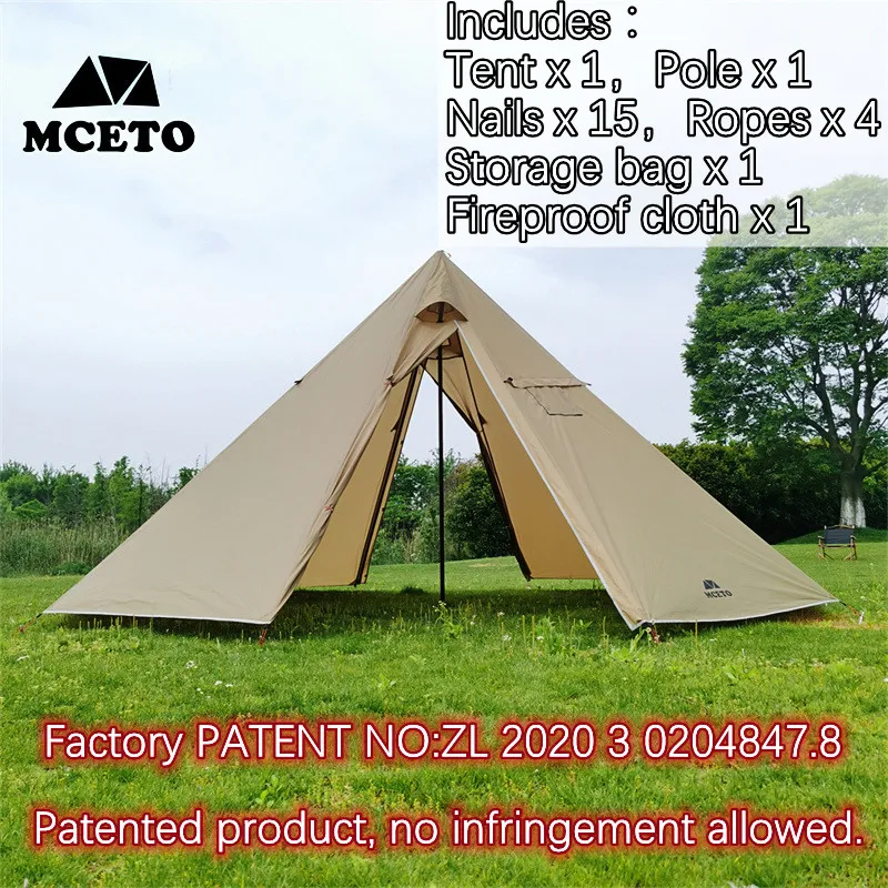 

MCETO Открытый Кемпинг легкий 500 см Teepee горячий тент с плитой Джек зимняя охота
