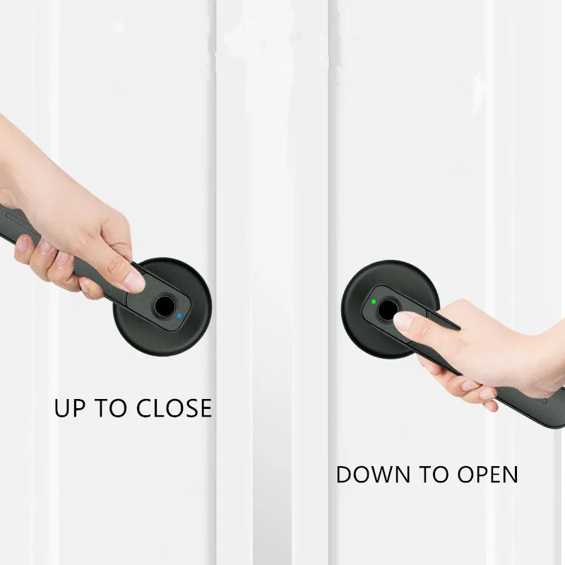 Черный Электронный смарт-замок со сканером отпечатков пальцев двухрежимный