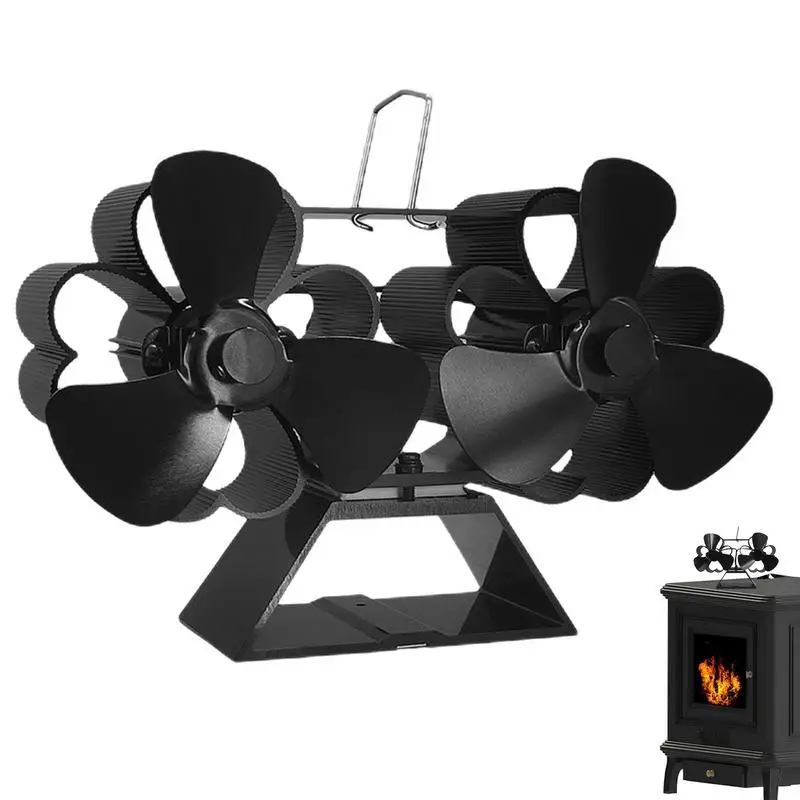 

Wood Burning Stove Fan Non-Electric Wood Stove Blower Fan With 6 Blades Quiet Operation Circulating Warm Air Wood Stove