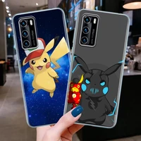 pokemon anime pikachu phone case for huawei p20 p30 p40 plus lite 4g p50 pro p smart z 2019 soft silicone case cover pikachu