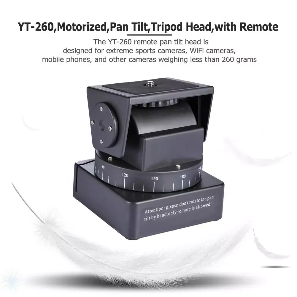 

YT-260 Motorized Pan Tilt Tripod Head PTZ Remote Control for Camera Mobile Phone Shooting Portable Professional Photography Tool