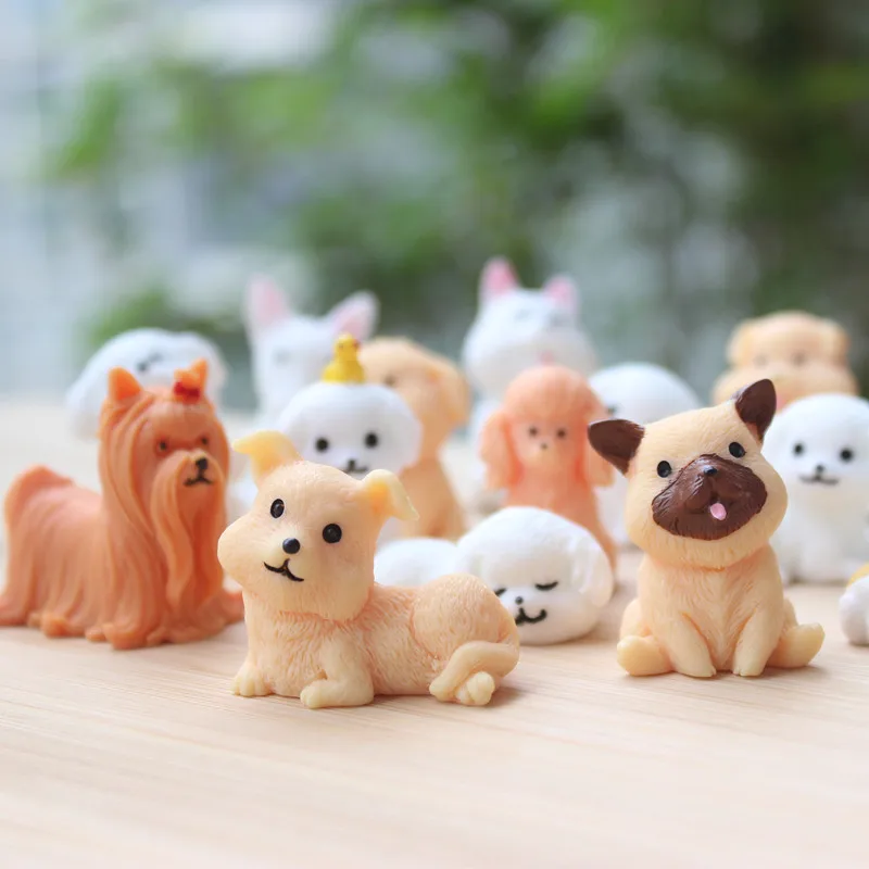 

Figurines Miniatures Cute Bulldog Labrador Corgi Dog Micro Landscape Ornaments For Home Decorations Animal Desk Accessories