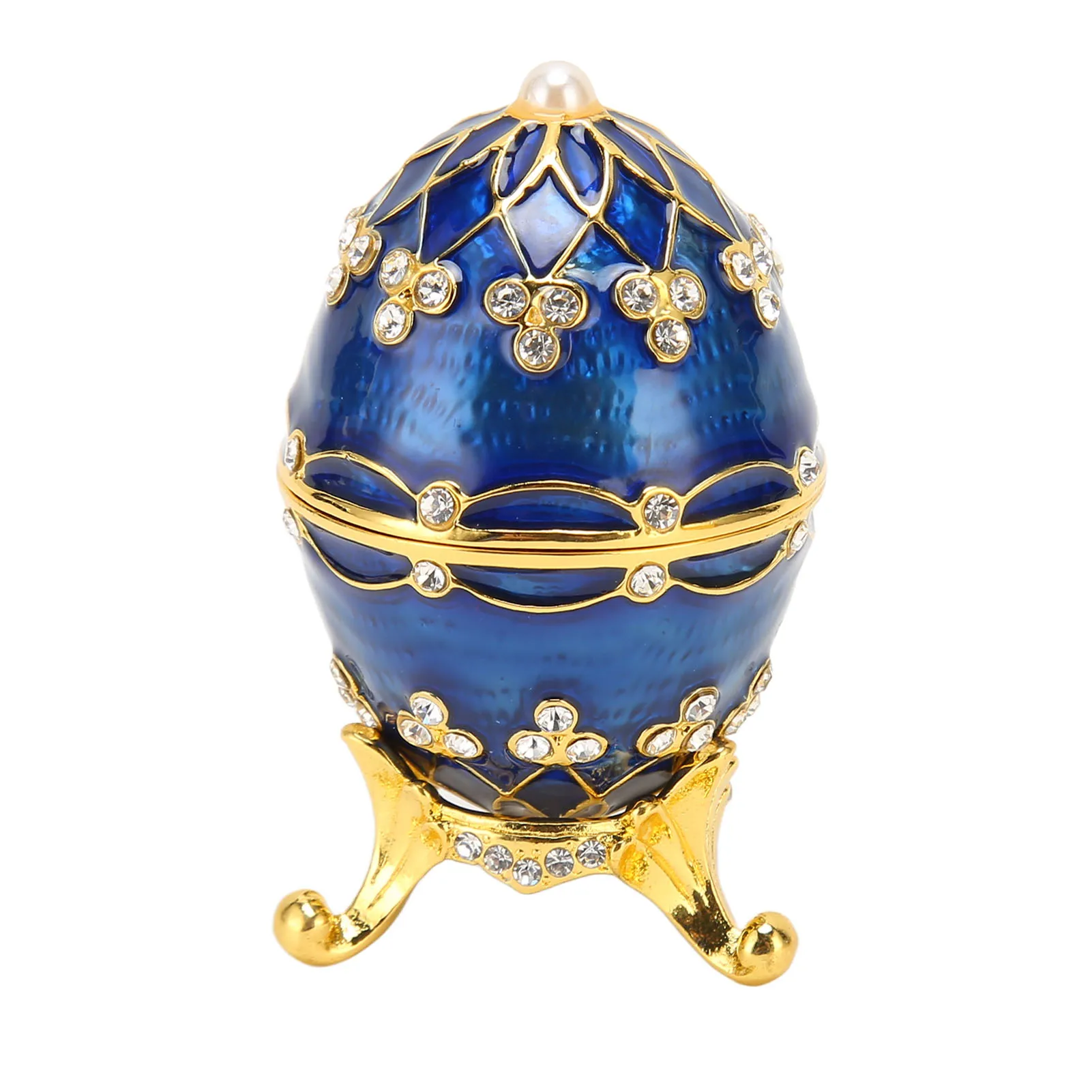 

Trinket Box Decorative Enamelled Jewelry Box Zinc Alloy Multifunctional Delicate for Earrings for Dressing Table for Ornament