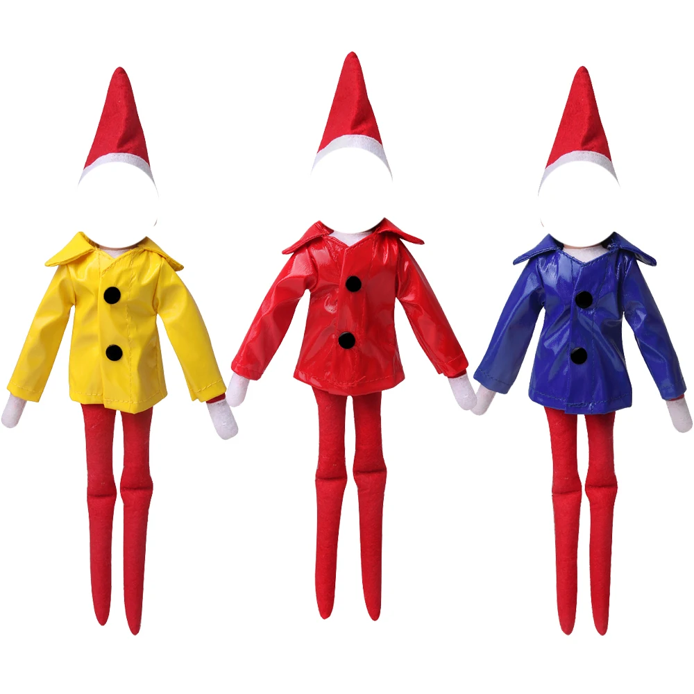 

Christmas Elf on the Shelf Clothes and Accessories Yellow Waterproof Raincoat Top Coat for 35cm Elfs Doll Toys Christmas Gifts
