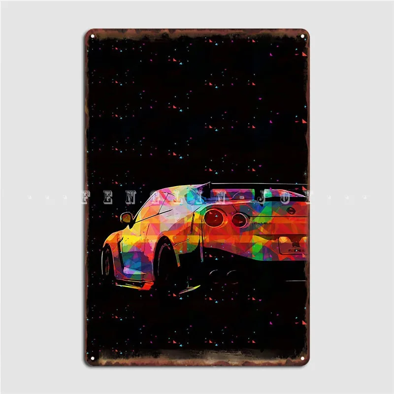 

Skyline Gtr Blueprint Metal Plaque Poster Retro Party Plates Club Tin Sign Poster