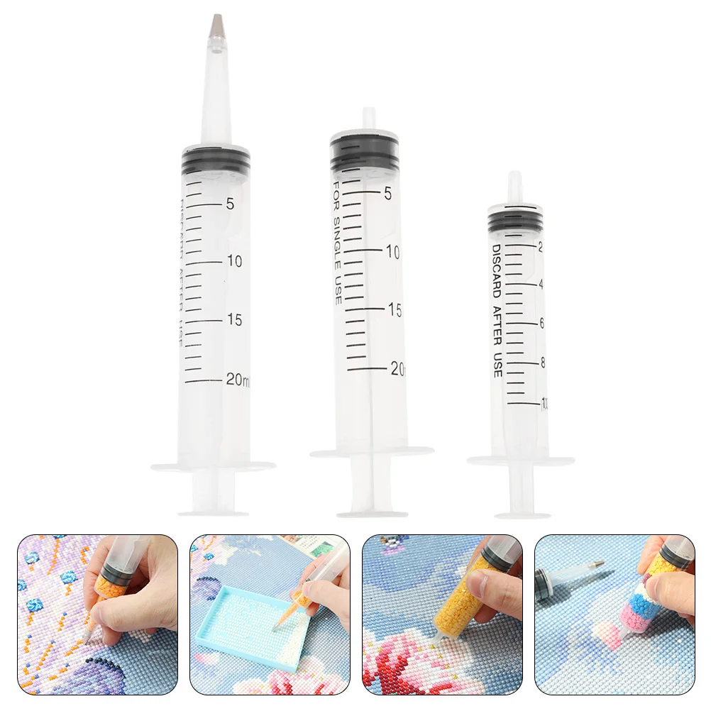 

3 Pcs Diamond Embroidery Pen Syringe Drilling Pen DIY Diamond Dotting Pens Drawing Nail Rhinestones Dotting Pen Plastic