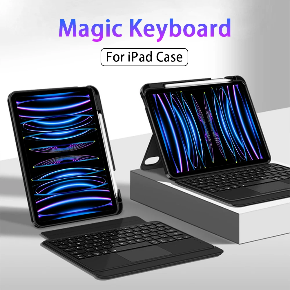 

Волшебная клавиатура для iPad Pro 11, 12,9, 2023, 9, 10 поколения, Air 3, 4, 5, Mini 6, 8, 9, 10,2, 10,5, 10,9, чехол для Bluetooth-клавиатуры