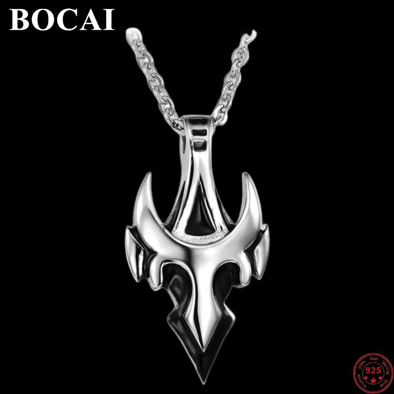 

BOCAI S925 Sterling Silver Pendants for Men Women 2023 New Men's Fashion Holy Warriors Sword Amulet Pure Argentum Punk Jewelry