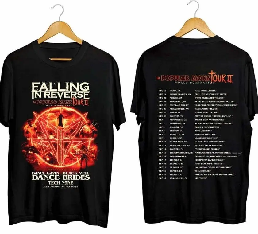 Falling in Reverse — популярная рубашка Monstour II 2024 вентилятор группы