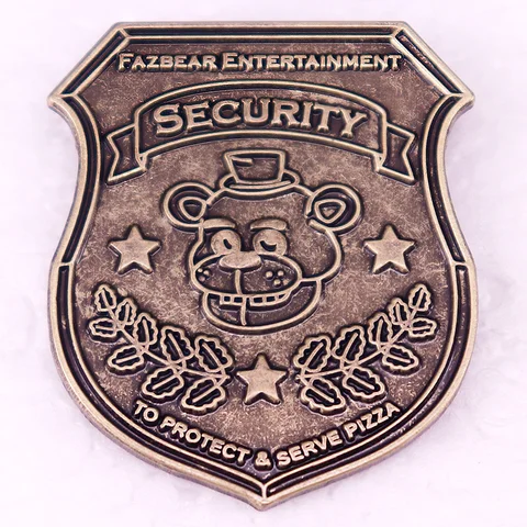 Эмалированная заколка с логотипом медведя из игры ужасов для защиты сервиса пиццы в винтажном стиле