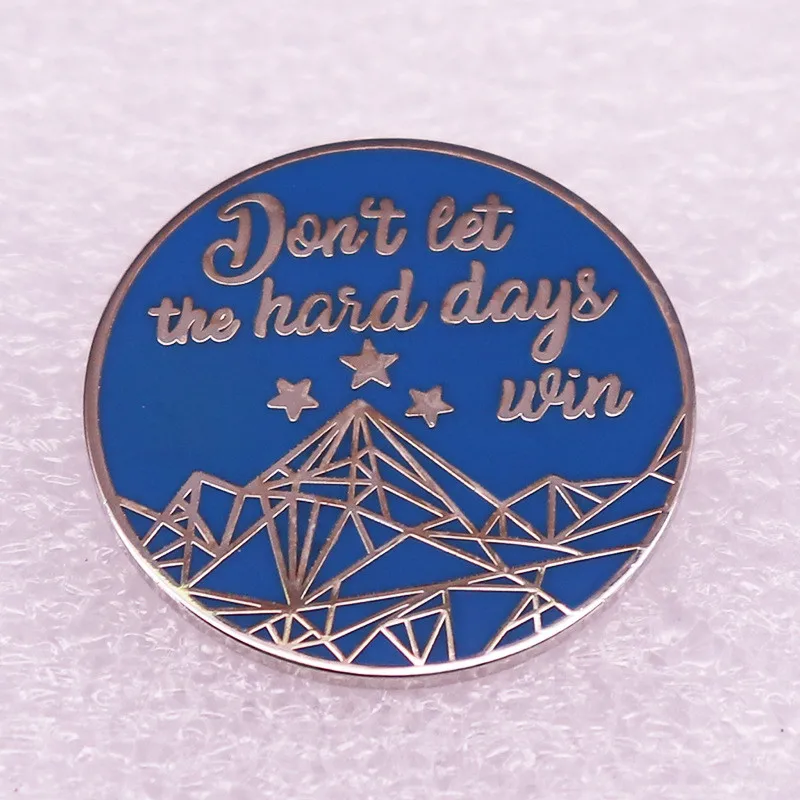 

Don't Let the hard days win Cartoon Anime Girls Metal Enamel Collar Pin Lapel Badge Jewelry Brooch Kids Gifts Accessories