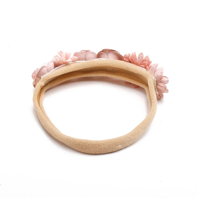 Детская повязка на голову с искусственным цветком стодневная для новорожденных