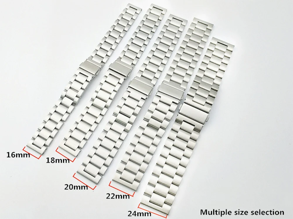 Watch Band Stainless Steel Straps 14 16 20 22 24mm Watch Accessories High Quality Metal Strap for Samsung Galaxy /Huawei watch