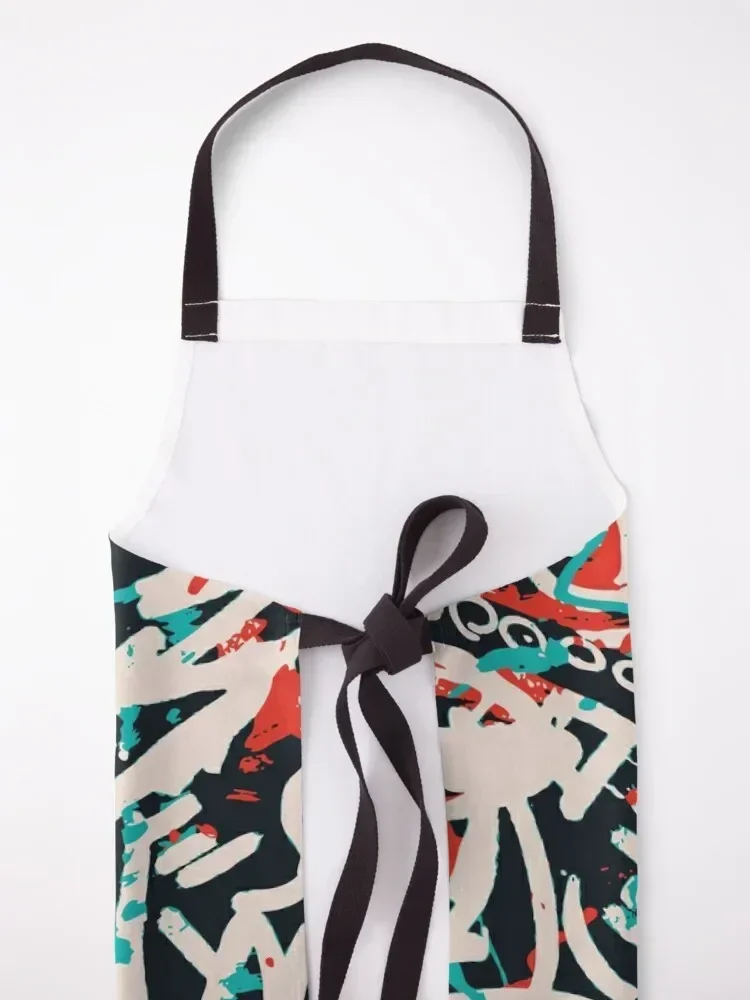 Фартук с рисунком граффити и чернилами поккой кухонные предметы домашнего