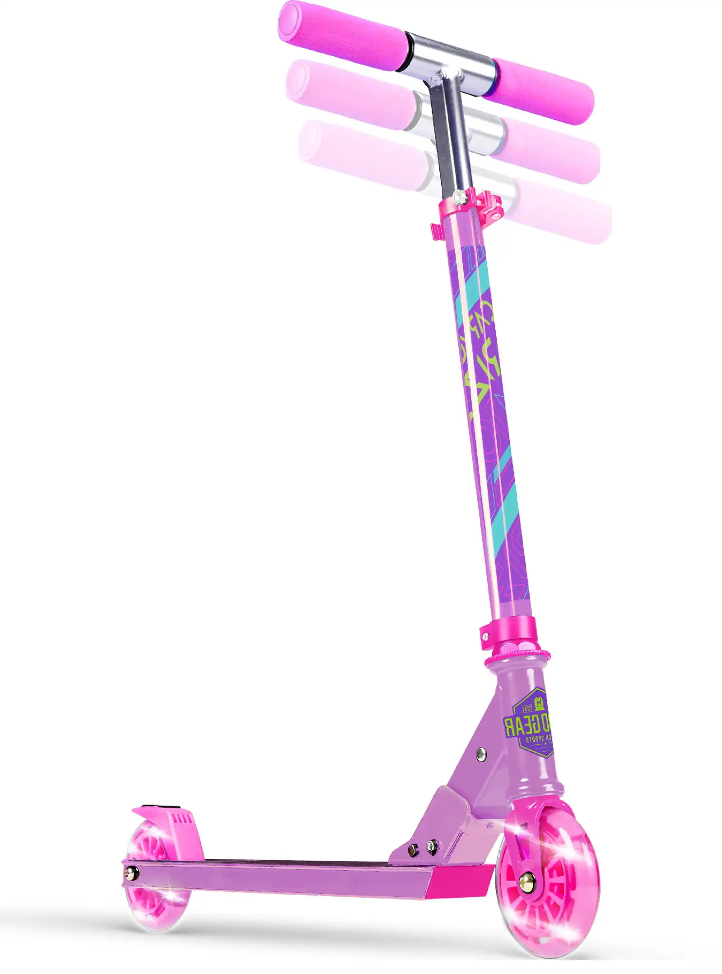

Rise Kick Scooter-Light-up 100 mm Wheels- for Kids 3+ Unisex- Pink/Purple