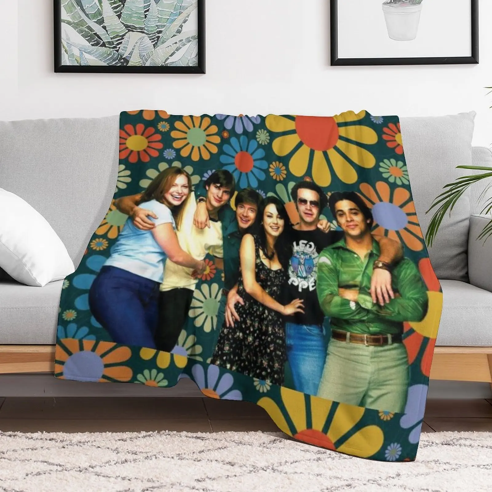 Новинка этот 70-е шоу цветочный рекламный плакат пледы покрывала фланелевая ткань