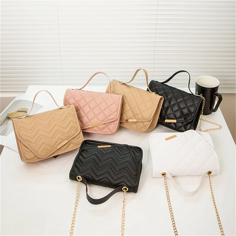 

Women Casual Chain PU Leather Crossbody Bags Fashion Simple Shoulder Bag Handbag