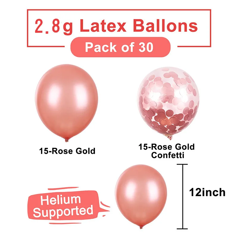 Набор воздушных шаров с надписью на день рождения 16 дюймов розовое золото