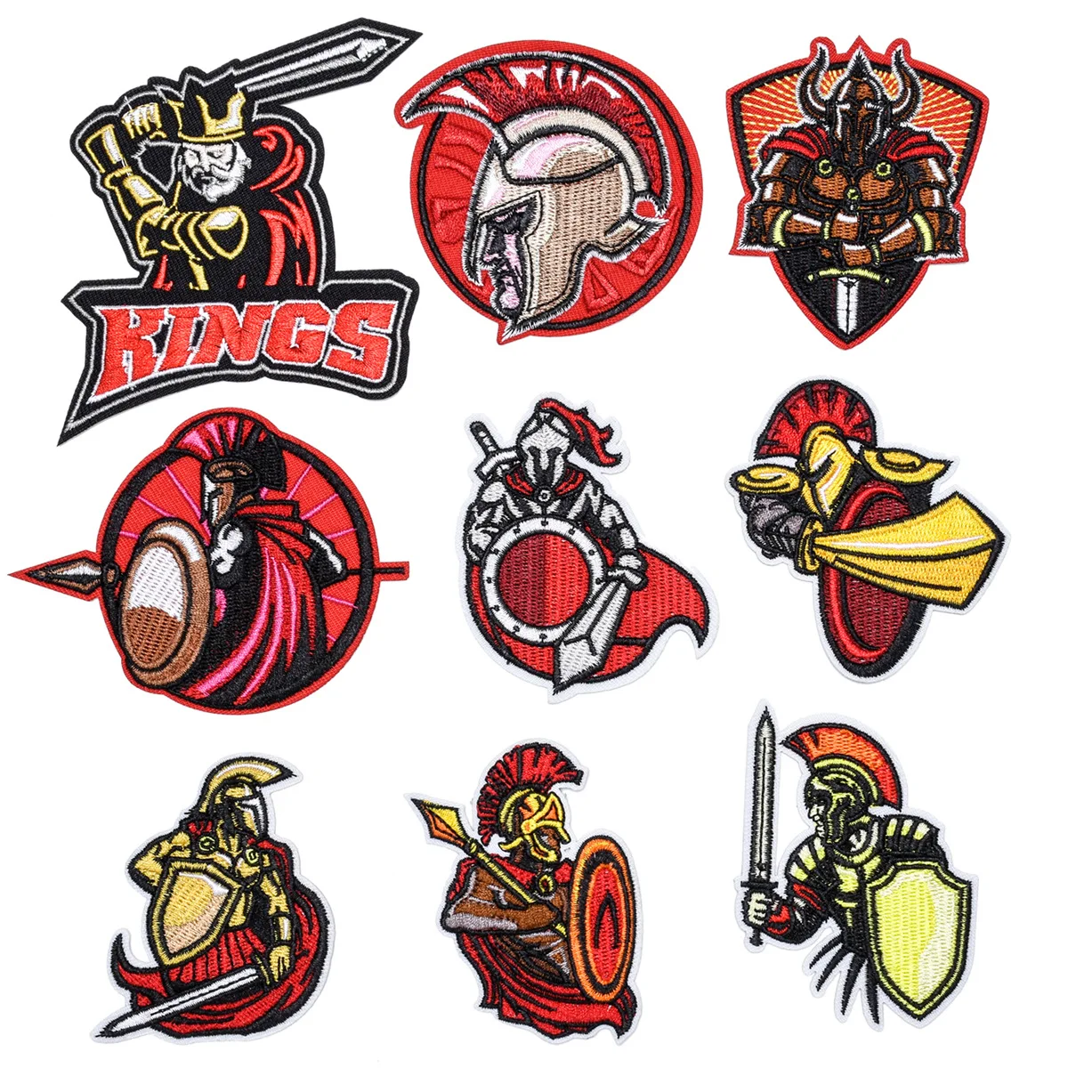 

Mixed 9Pcs/Lot Warrior Patches Color Sewn Embroidery Applique Clothing Handmade DIY Garment Decor Accessories