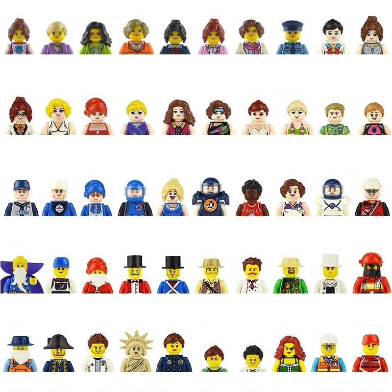 

50/100 Pcs Random Norepeat SuperHero Ninja City Police Soldiers Friends Building Blocks Mini Action Figure Toys For Kids Toys