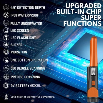 Handheld Metal Detector Waterproof High Sensitivity Gold Detector Pointer Treasure Pinpointing Finder Probe with LCD Screen 4