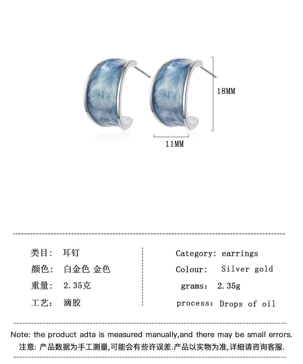 Wholesale Vintage Blue Earrings Temperament Hopp Earrings  Women