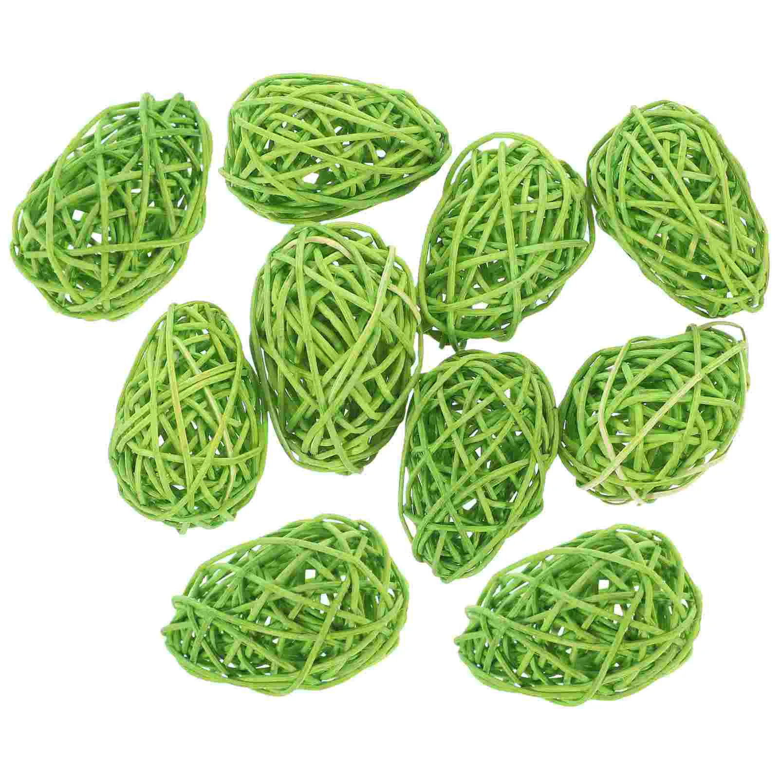 

10pcs Easter Egg Ornaments Rattan Ball Easter Eggs Home Festival Eggs Easter Party Decorations