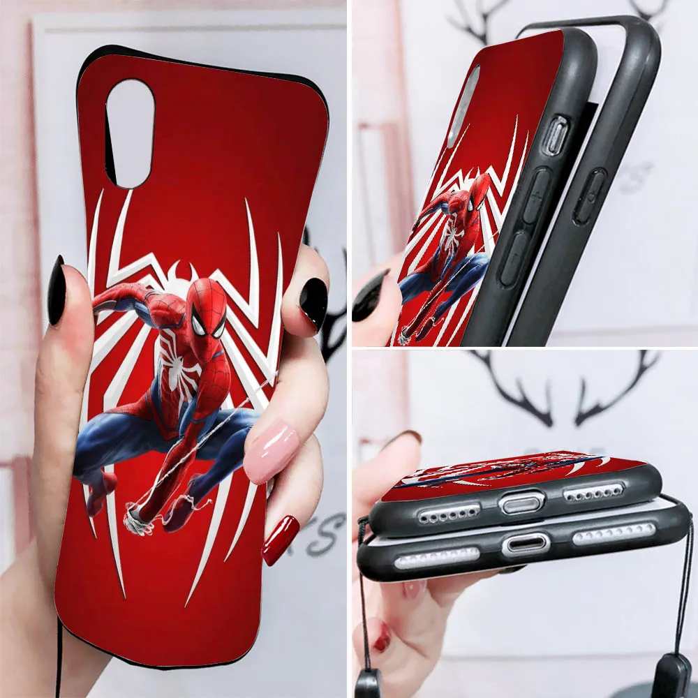 D-11 spider man Cover for Huawei Y5P Y6 Y6S Y6P Y7 Y7A Y8P Y8S Y9 Y9A Y9S Prime Black Phone Case
