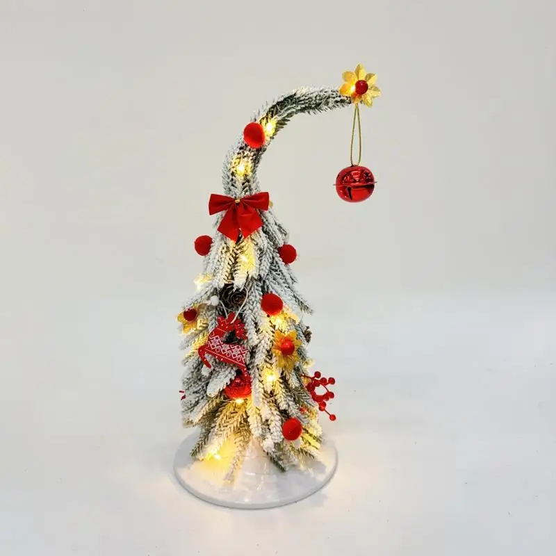 Настольная рождественская елка 13 8 дюйма маленькая искусственная гибкая со