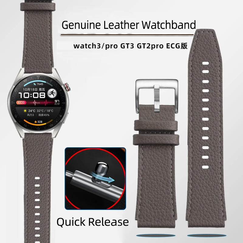 

Ремешок из натуральной кожи для Huawei Gt2 Pro Band GT 2 Pro Series, спортивный быстросъемный браслет, аксессуары для наручных часов, 22 мм
