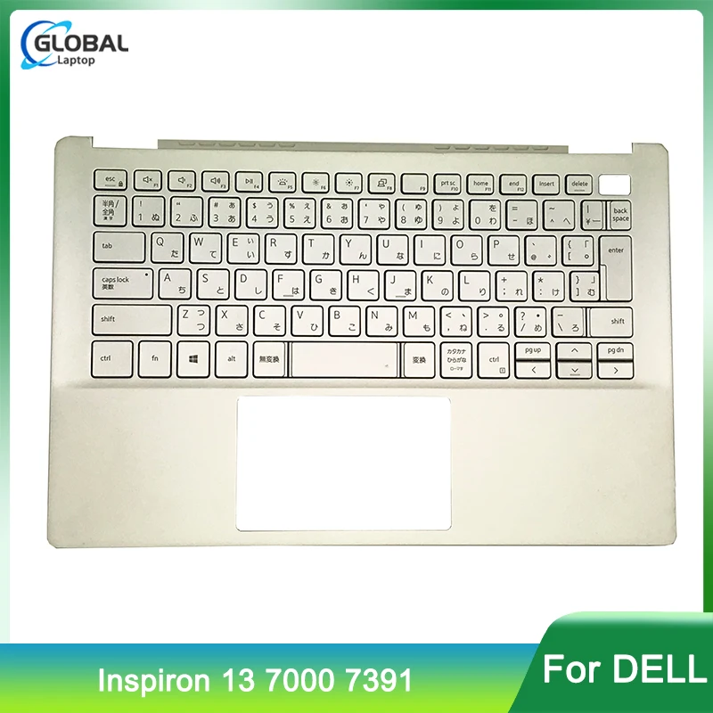 New Laptop Cover Japan Keyboard for Dell Inspiron 13 7000 7391 Palmrest Keyboard Component Upper Case C Cover 0RKN9J JP Silvery