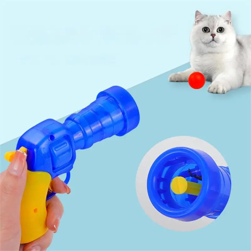 

Funny Cat Toys Interactive Teaser Plush Ball Toys For Cat Shooting Gun Toy Relaxing Pet Elastic Self-help Relief Pet Accessories
