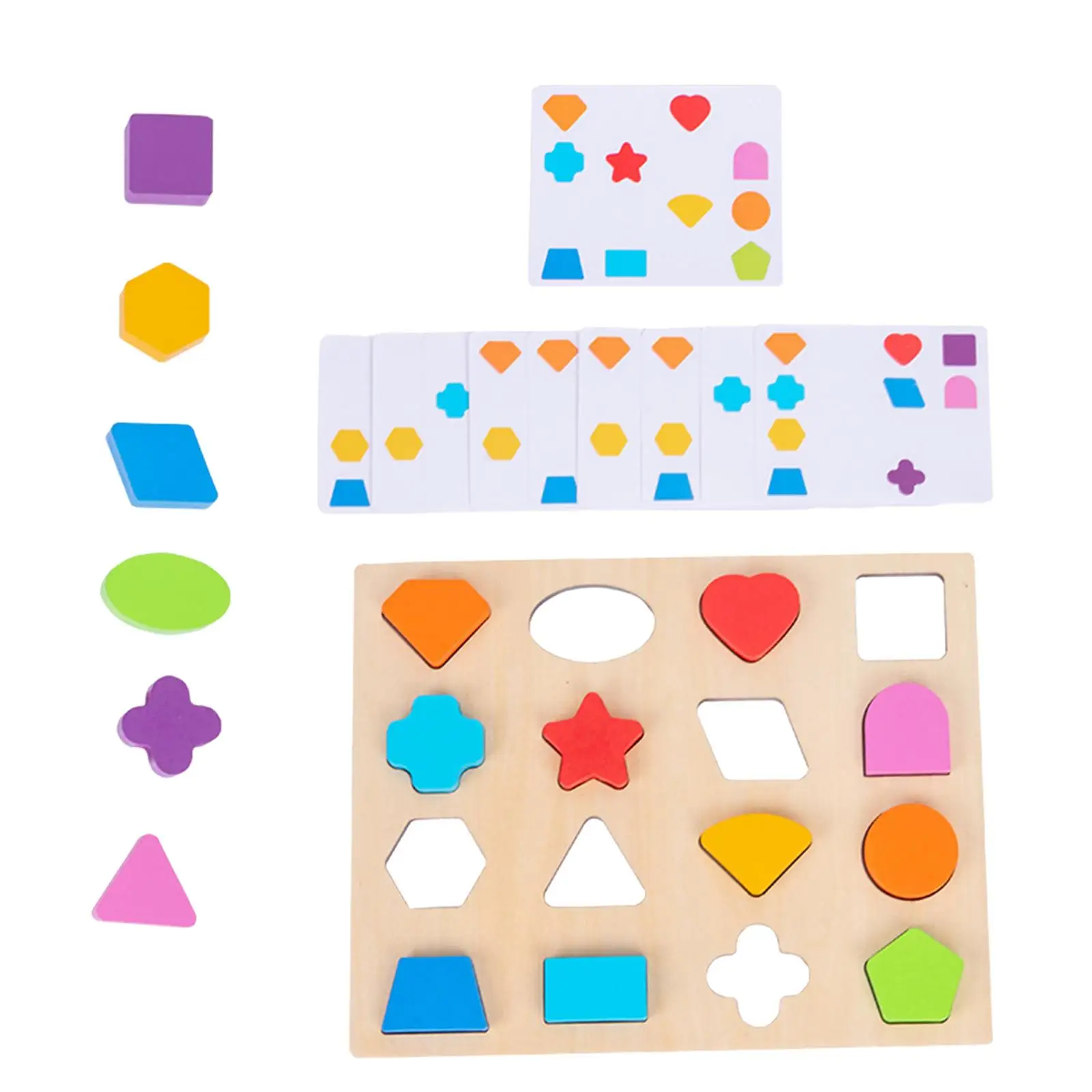 

Montessori Shape Puzzle Board Shape Sorter Fine Motor Skill for Kids Girls