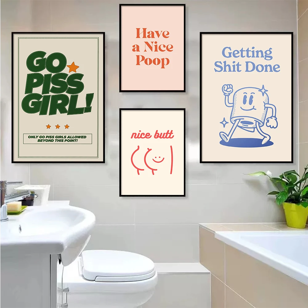 

Getting Shit Done Quote Canvas Painting Prints Funny Bathroom Sign Posters Toilet WC Room Home Wall Art Decor Cuadros Pictures