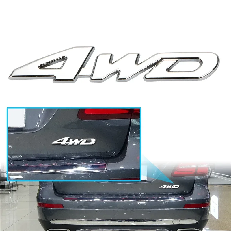 

Автомобильный хвост, задняя сторона, 3D 4WD логотип, металлический хромированный значок, эмблема автомобиля, значок, наклейка, автодекор, Стайлинг для багажника внедорожника