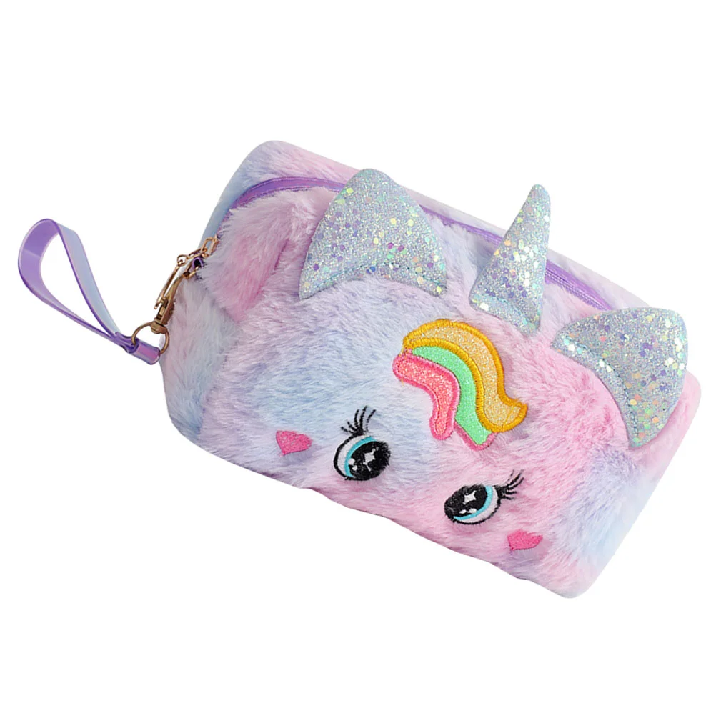 

Plush Pencil Case Pen Bag Zipper Unicorn Pencil Pouch Portable Toiletry Pouch Make Up Cosmetic Bag Stationary Organizers Girls