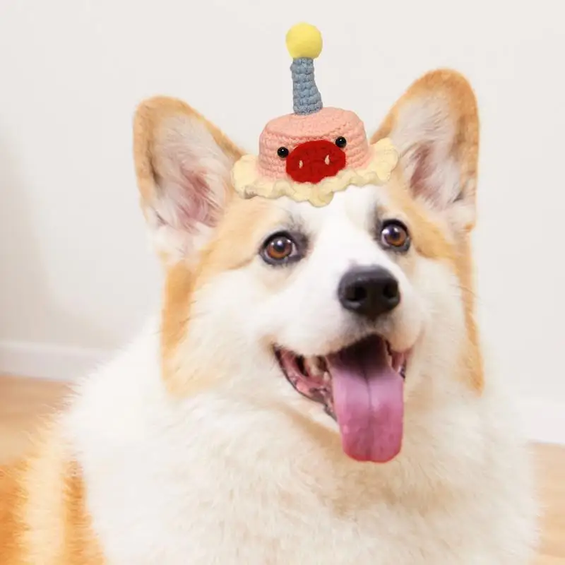 Вязаная крючком шапка для собаки очаровательная вязаная домашних животных кошек