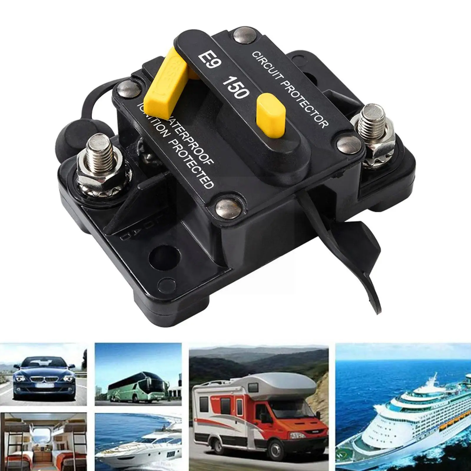 

120/140/150a Circuit Breaker Dual Battery Manual Reset Waterproof Fuse For Boat Marine Rv Yacht Restore Fuse Switch Protect G7j0